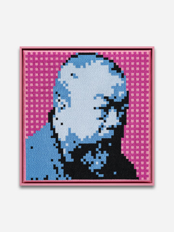 Self-Portrait Embroidery (Blue & Pink)